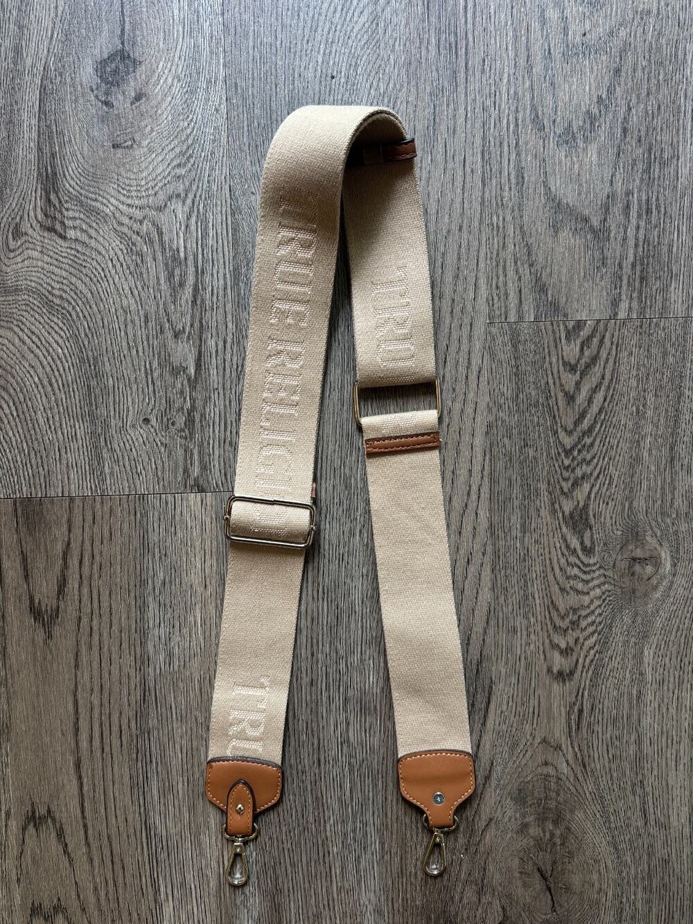 True Religion Adjustable Removable Beige Brown Bag Strap Streetwear Y2K Style